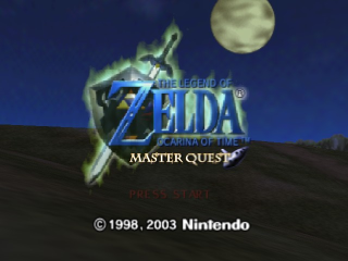 Zelda Ocarina Of Time Master Quest [Homebrew] title screen for Nintendo 64